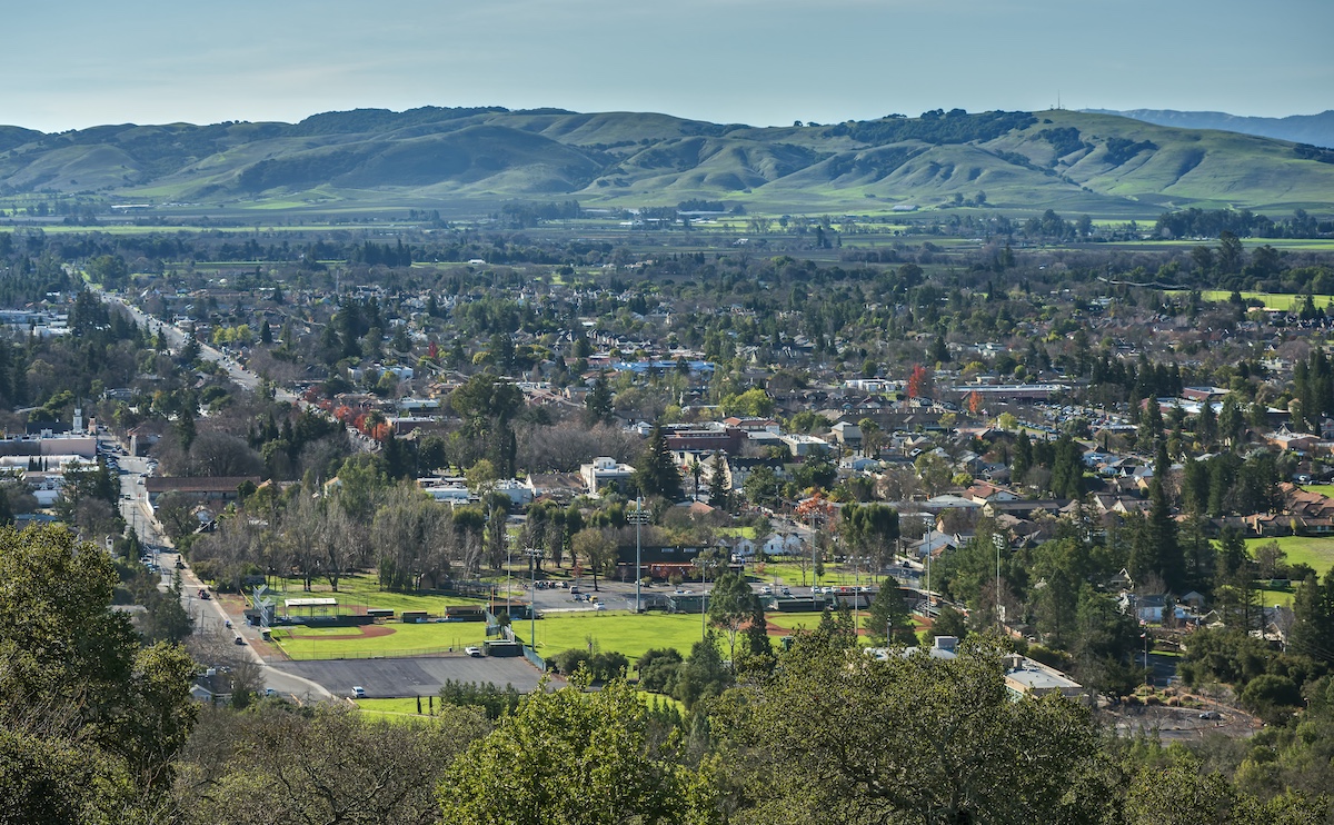 birdeye view of downtown Sonoma, California